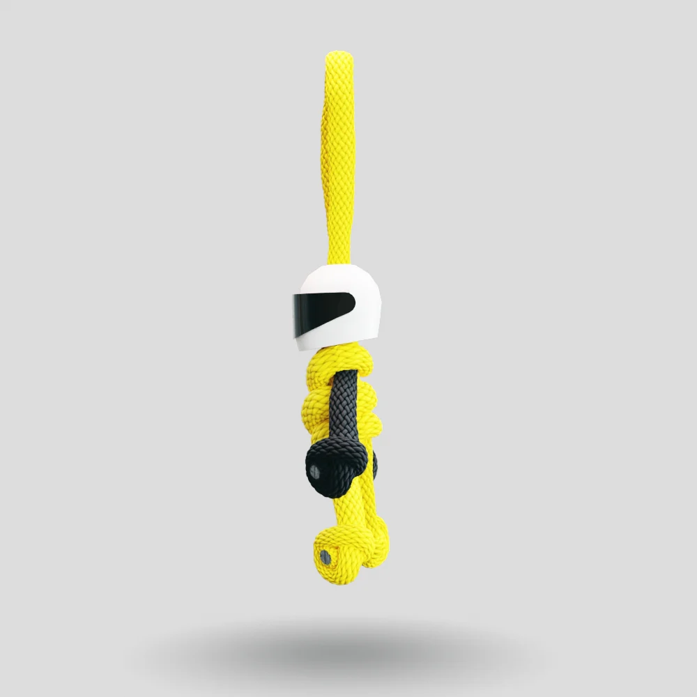 Yellow Biker Buddy Paracord Keychain - Image 33