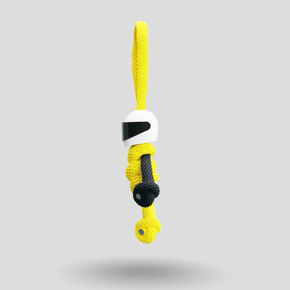 Yellow Biker Buddy Paracord Keychain - Image 34