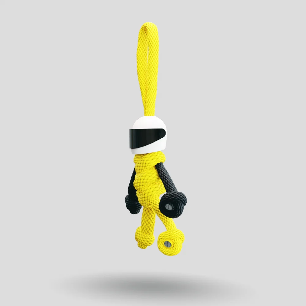 Yellow Biker Buddy Paracord Keychain - Image 37