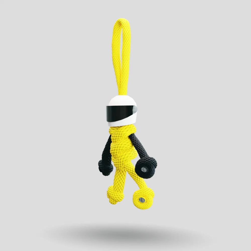 Yellow Biker Buddy Paracord Keychain - Image 38