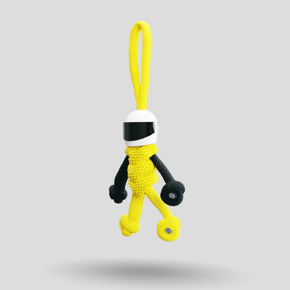 Yellow Biker Buddy Paracord Keychain - Image 39