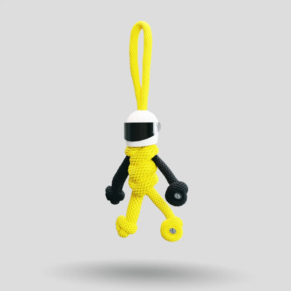 Yellow Biker Buddy Paracord Keychain - Image 40