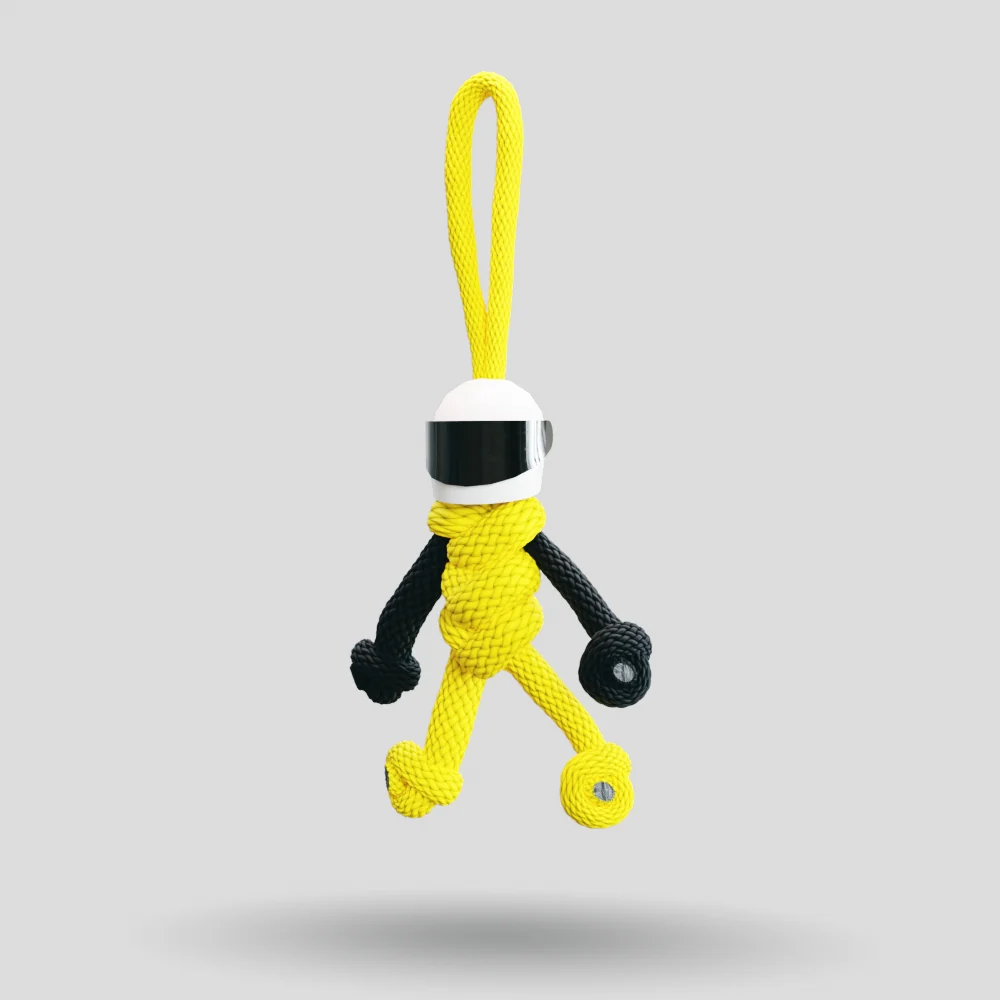 Yellow Biker Buddy Paracord Keychain - Image 41