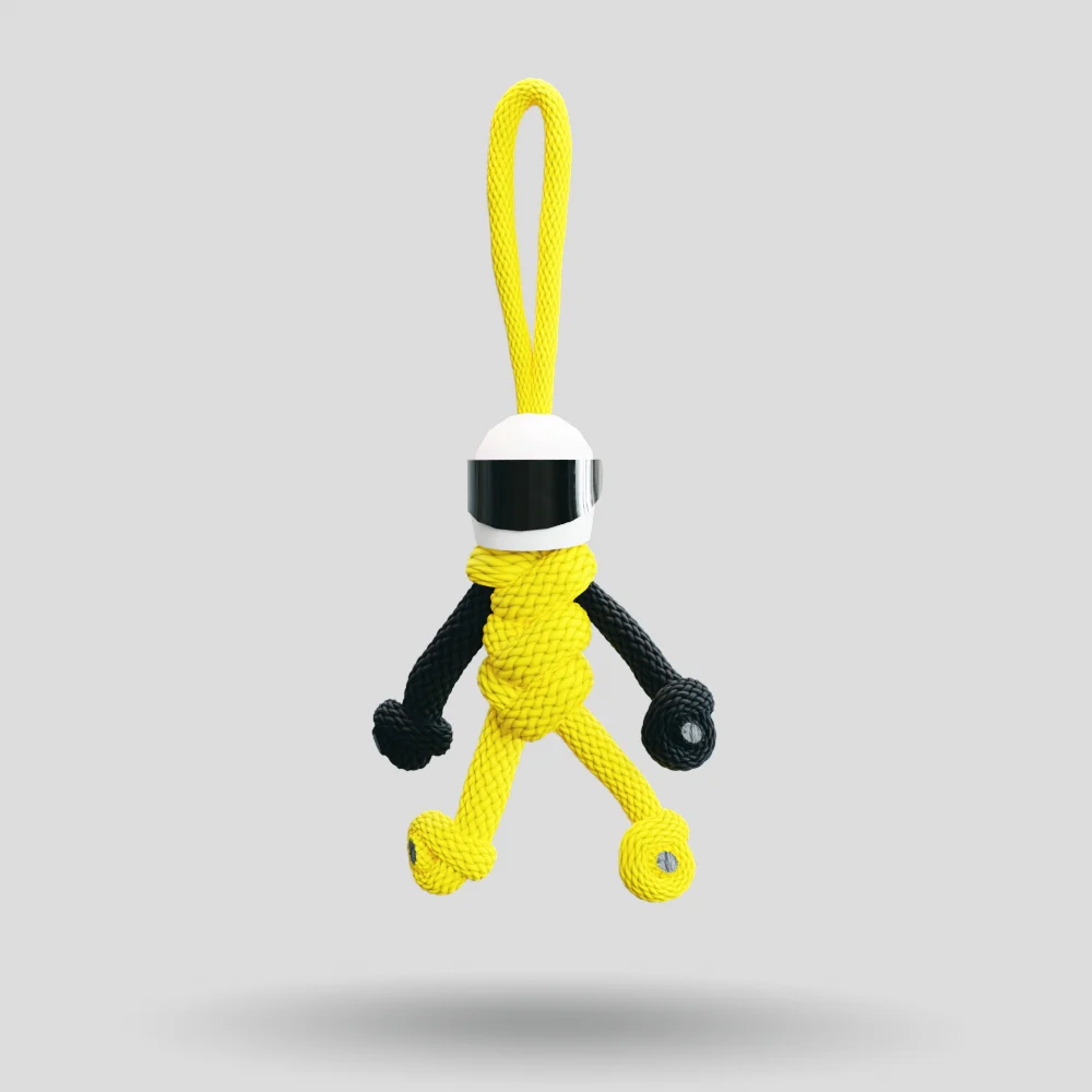 Yellow Biker Buddy Paracord Keychain - Image 42