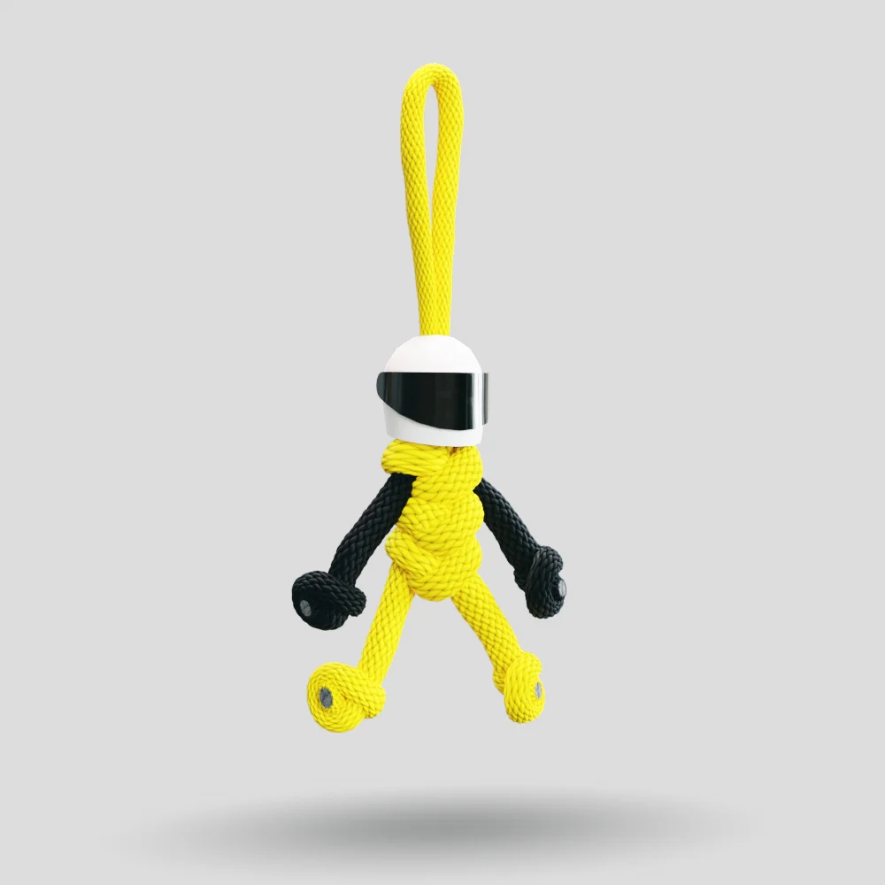 Yellow Biker Buddy Paracord Keychain - Image 6
